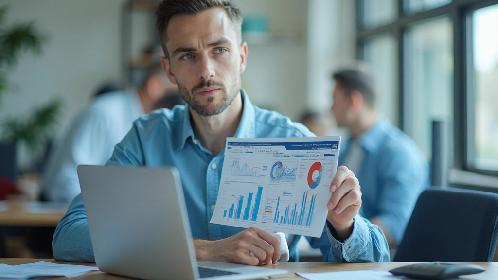 Профессиональный специалист по маркетингу анализирует аналитику контента на экране ноутбука